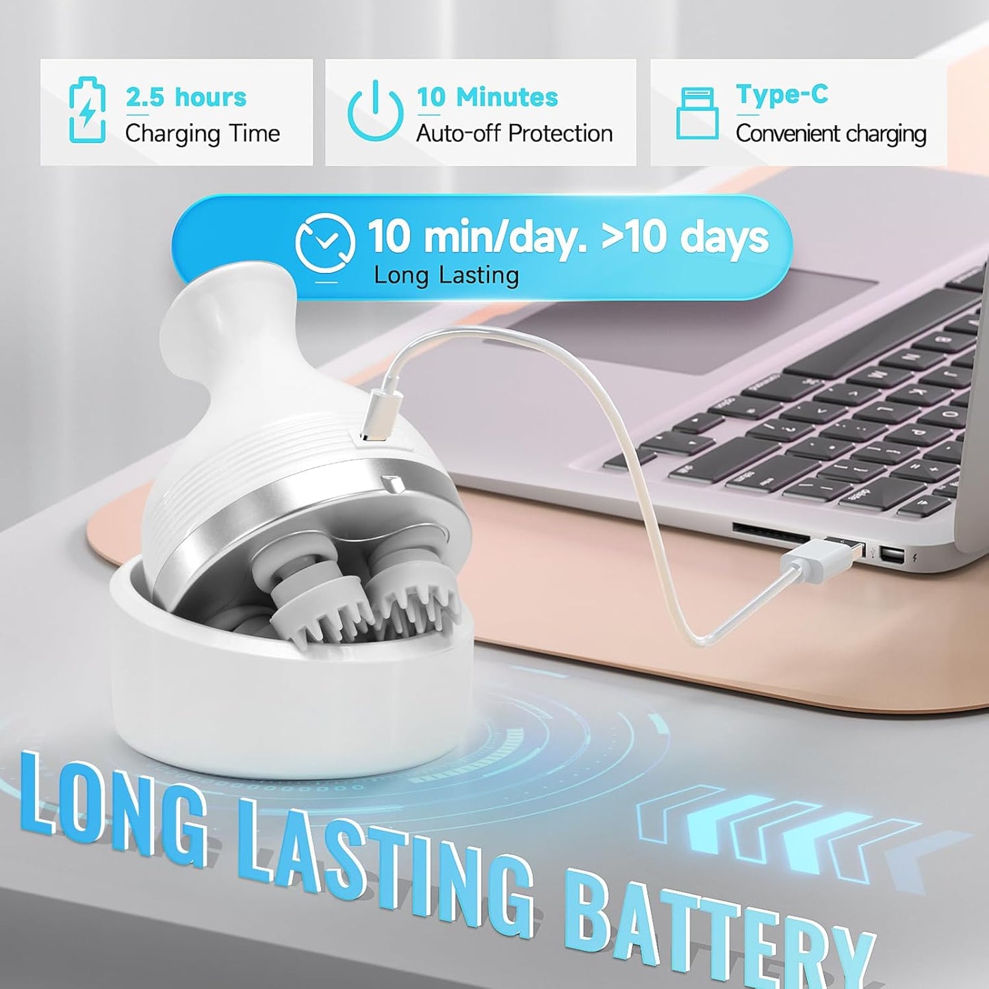 Electric Scalp Massager With 4 Modes