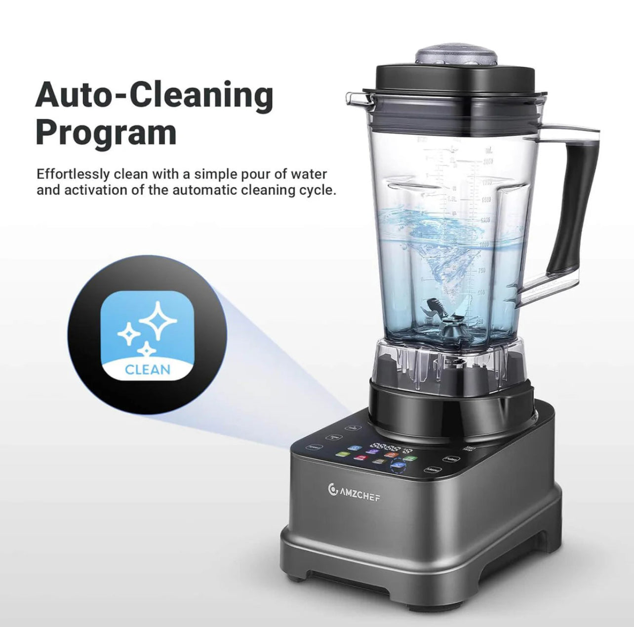 AMZCHEF 8 in 1 Professional Blenders with LED Panel Touch Control